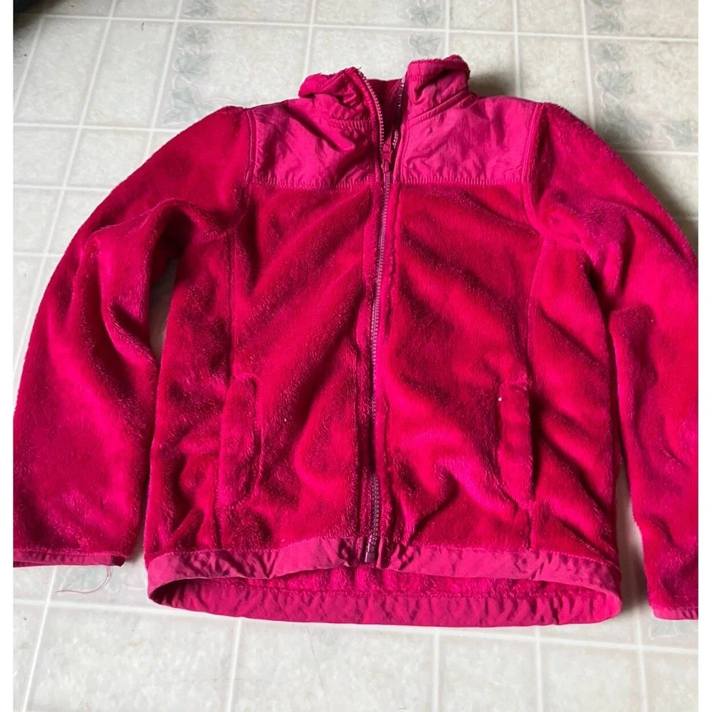 Children's Place Full Zip Fleece Jacket Sweater Kids Size YM 7-8 Pink Outdoors